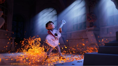 In the film Coco, Miguel plays Ernesto's guitar